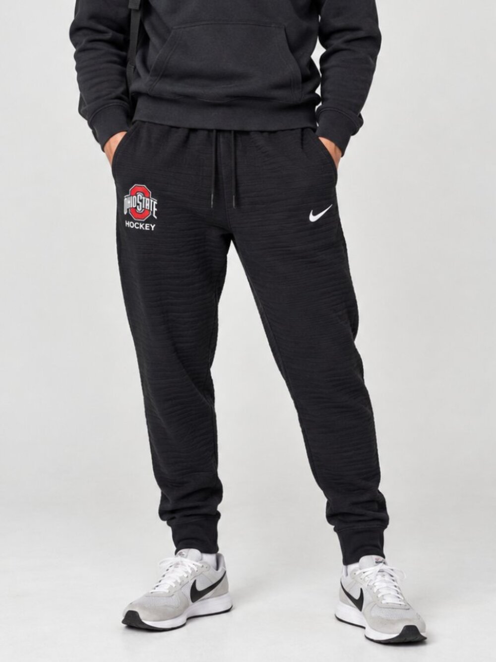 Nike Ohio State Hockey Black Jogger Sweatpants Pants Nike Swoosh Athletic